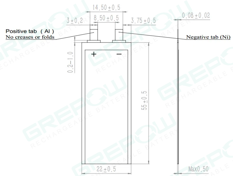 超薄電池型號(hào)結(jié)構(gòu)圖 超薄電池型號(hào)結(jié)構(gòu)圖
